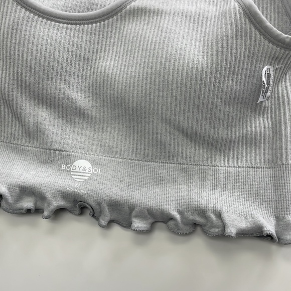 New Ruffle Edge Bralette in Heather Grey - Picture 9 of 12